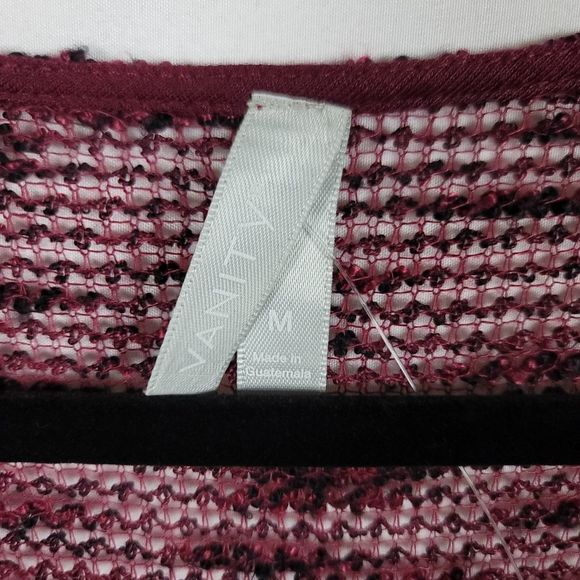 Vanity open knit large scoop neck embellished elbow sleeve rouched sweater - Picture 5 of 6